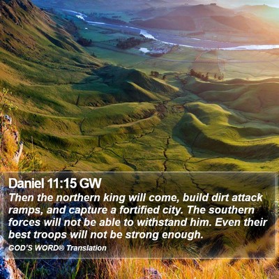 Daniel 11:15 GW Bible Verse Image