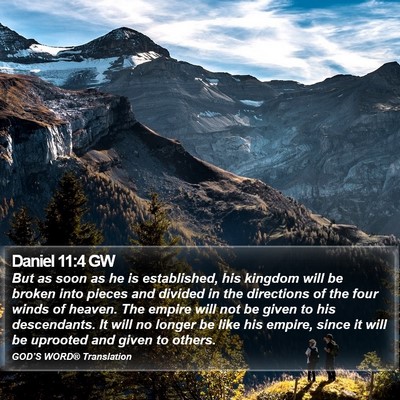 Daniel 11:4 GW Bible Verse Image