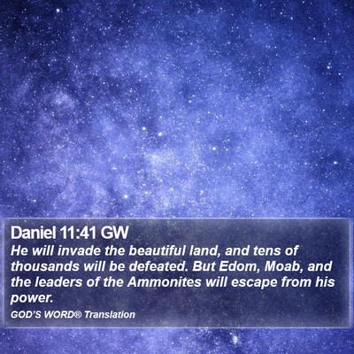 Daniel 11:41 GW Bible Verse Image