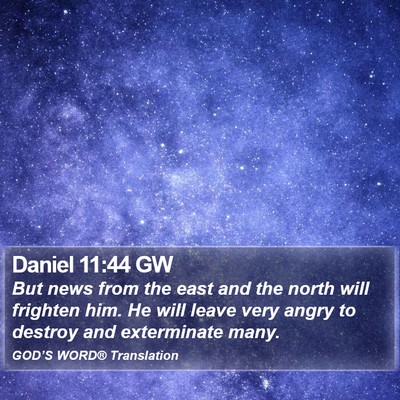 Daniel 11:44 GW Bible Verse Image