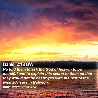 Daniel 2:18 GW Bible Verse Image