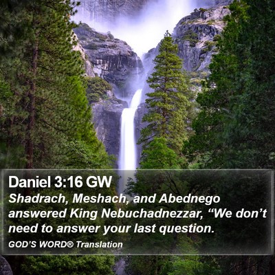 Daniel 3:16 GW Bible Verse Image