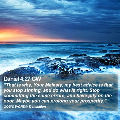 Daniel 4:27 GW Bible Verse Image
