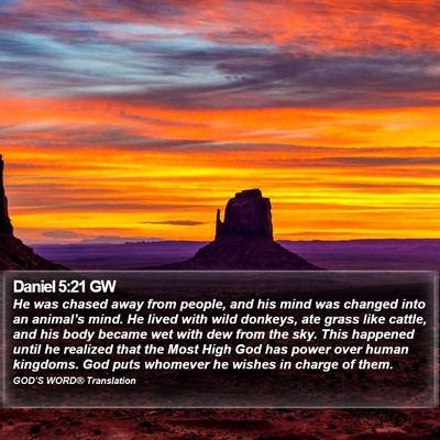 Daniel 5:21 GW Bible Verse Image