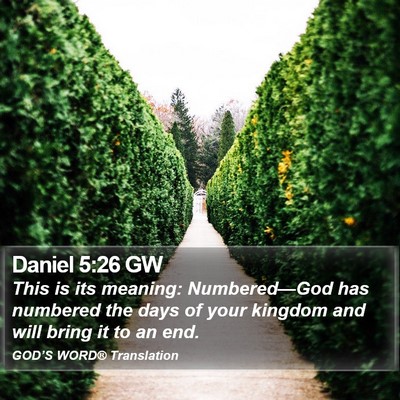 Daniel 5:26 GW Bible Verse Image