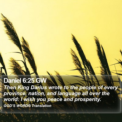 Daniel 6:25 GW Bible Verse Image