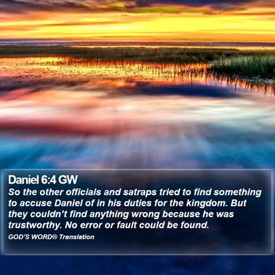Daniel 6:4 GW Bible Verse Image