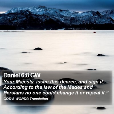 Daniel 6:8 GW Bible Verse Image