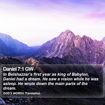 Daniel 7:1 GW Bible Verse Image