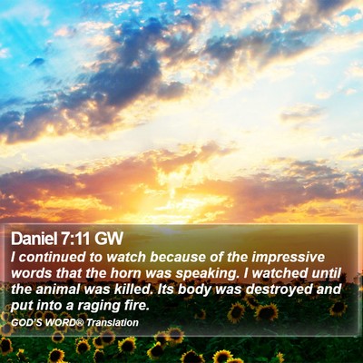 Daniel 7:11 GW Bible Verse Image