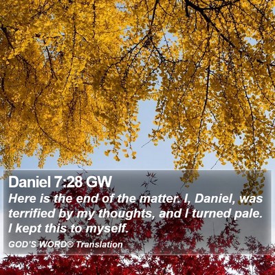 Daniel 7:28 GW Bible Verse Image