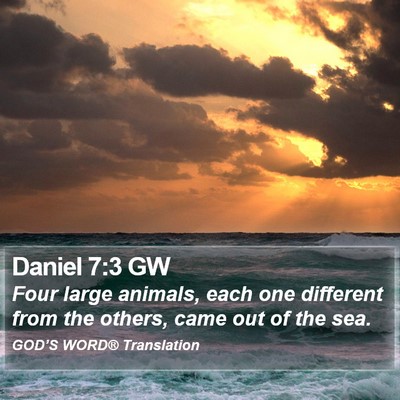 Daniel 7:3 GW Bible Verse Image