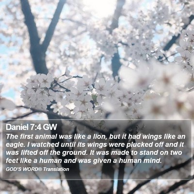 Daniel 7:4 GW Bible Verse Image