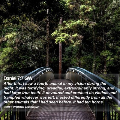 Daniel 7:7 GW Bible Verse Image