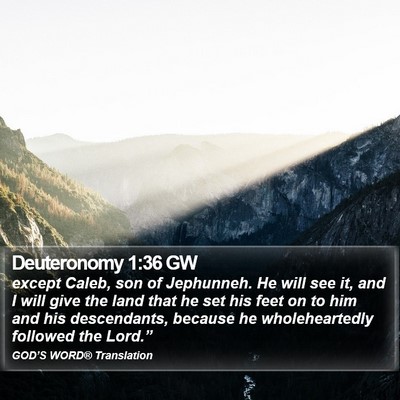 Deuteronomy 1:36 GW Bible Verse Image