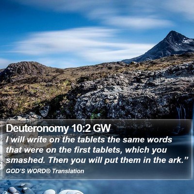 Deuteronomy 10:2 GW Bible Verse Image