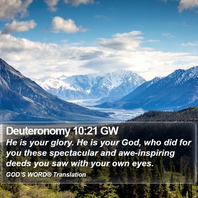 Deuteronomy 10:21 GW Bible Verse Image
