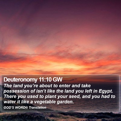 Deuteronomy 11:10 GW Bible Verse Image