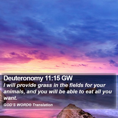 Deuteronomy 11:15 GW Bible Verse Image