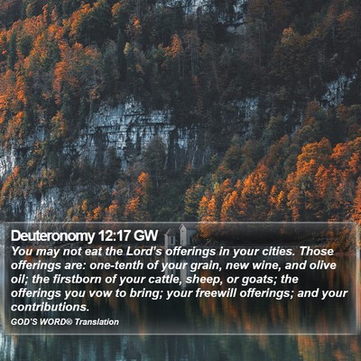 Deuteronomy 12:17 GW Bible Verse Image