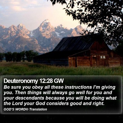 Deuteronomy 12:28 GW Bible Verse Image