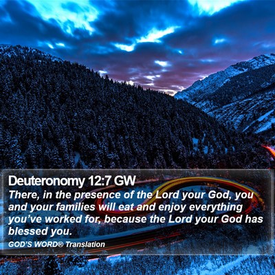 Deuteronomy 12:7 GW Bible Verse Image