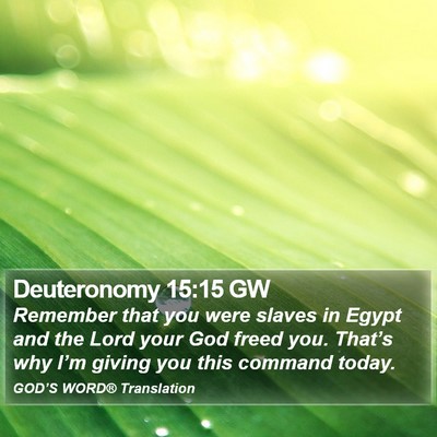 Deuteronomy 15:15 GW Bible Verse Image