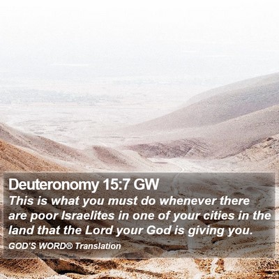 Deuteronomy 15:7 GW Bible Verse Image