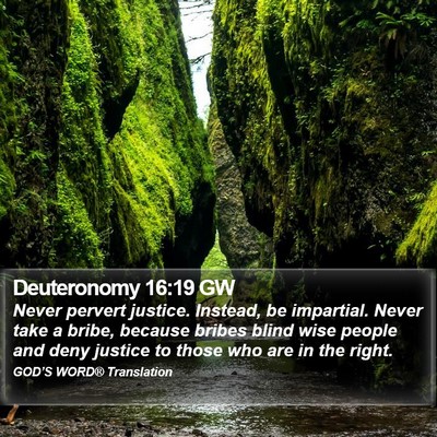 Deuteronomy 16:19 GW Bible Verse Image