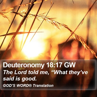 Deuteronomy 18:17 GW Bible Verse Image