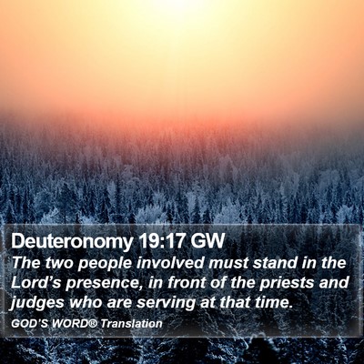 Deuteronomy 19:17 GW Bible Verse Image