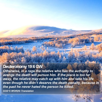 Deuteronomy 19:6 GW Bible Verse Image
