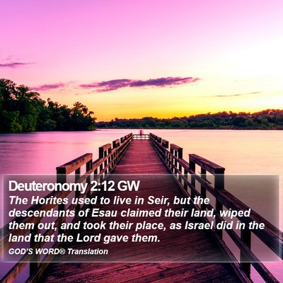 Deuteronomy 2:12 GW Bible Verse Image