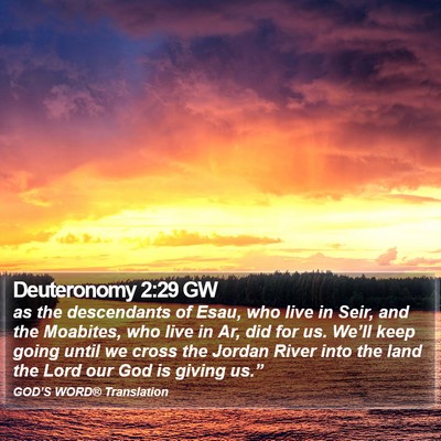 Deuteronomy 2:29 GW Bible Verse Image
