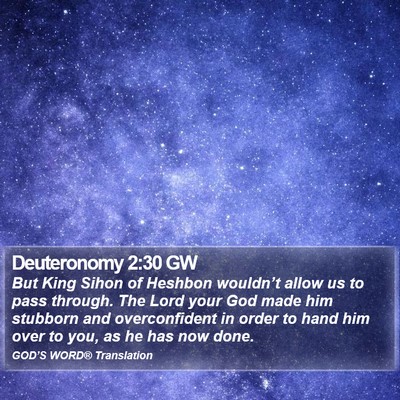 Deuteronomy 2:30 GW Bible Verse Image