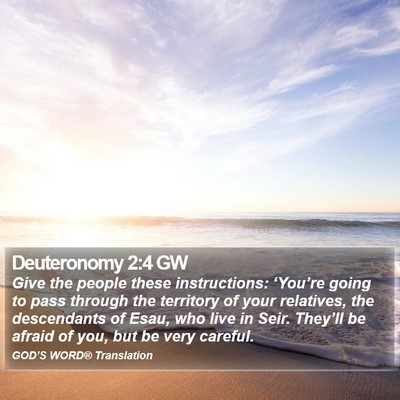 Deuteronomy 2:4 GW Bible Verse Image