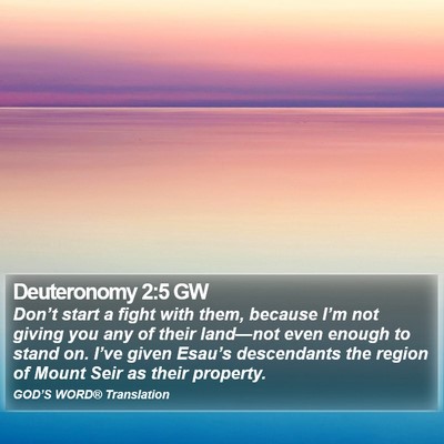 Deuteronomy 2:5 GW Bible Verse Image