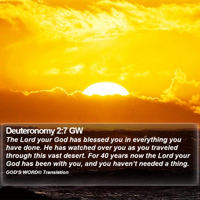 Deuteronomy 2:7 GW Bible Verse Image
