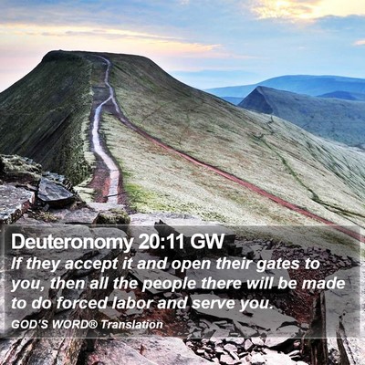 Deuteronomy 20:11 GW Bible Verse Image