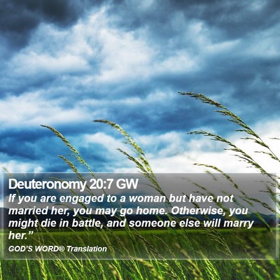 Deuteronomy 20:7 GW Bible Verse Image