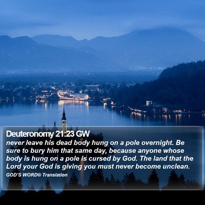 Deuteronomy 21:23 GW Bible Verse Image