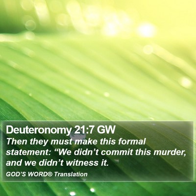 Deuteronomy 21:7 GW Bible Verse Image