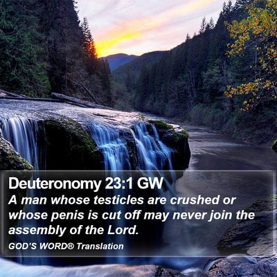 Deuteronomy 23:1 GW Bible Verse Image
