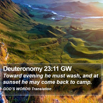 Deuteronomy 23:11 GW Bible Verse Image