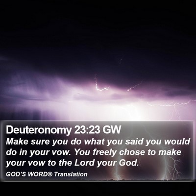Deuteronomy 23:23 GW Bible Verse Image