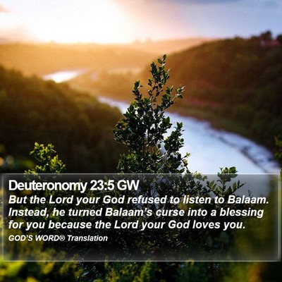 Deuteronomy 23:5 GW Bible Verse Image