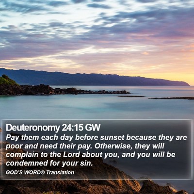 Deuteronomy 24:15 GW Bible Verse Image