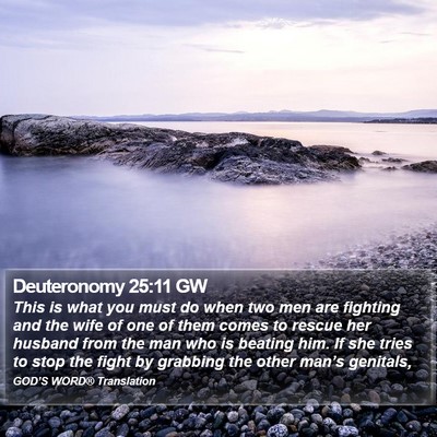 Deuteronomy 25:11 GW Bible Verse Image