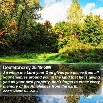 Deuteronomy 25:19 GW Bible Verse Image