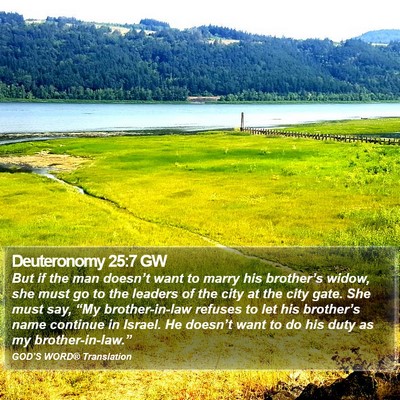 Deuteronomy 25:7 GW Bible Verse Image